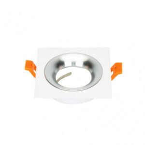 Empotrable Anou 1xgu10 Cuadrado Blanco/cromo 2x9,2x9,2 Cm 8 De Corte.c/portalampara