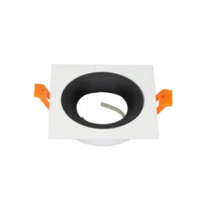Empotrable Anou 1xgu10 Cuadrado Blanco/negro 2x9,2x9,2 Cm 8 De Corte.c/portalampara