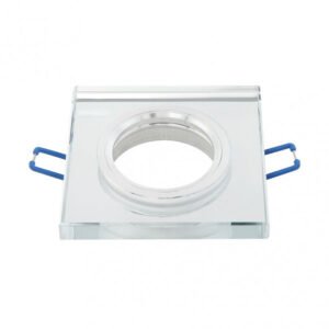 Empotrable Cristal Solna 1xgu10 Cuadrado Grosor 1cm Transparente C/portalampara 1x9x9 Cm Corte 6 Cm