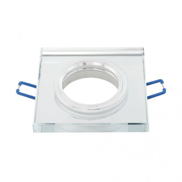 Empotrable Cristal Solna 1xgu10 Cuadrado Grosor 1cm Transparente C/portalampara 1x9x9 Cm Corte 6 Cm