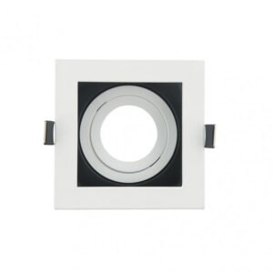 Empotrable Orient.batu 1xgu10 Cuadrado Blanco/negro 3,5x10x10 Cm Corte 9x9cm c/portalampara