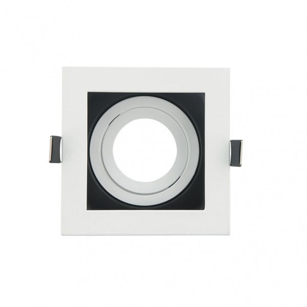 Empotrable Orient.batu 1xgu10 Cuadrado Blanco/negro 3,5x10x10 Cm Corte 9x9cm c/portalampara