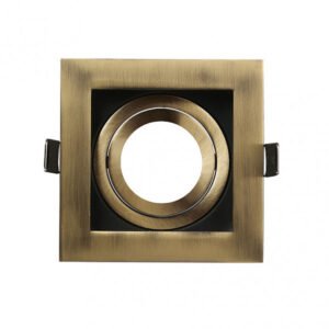 Empotrable Orient.batu 1xgu10 Cuadrado Cuero/negro 3,5x10x10 Cm Corte 9x9 c/portalampara