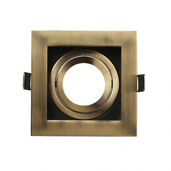 Empotrable Orient.batu 1xgu10 Cuadrado Cuero/negro 3,5x10x10 Cm Corte 9x9 c/portalampara