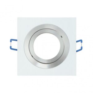 Empotrable Orient.cenote 1xgu10 Cuadrado Blan/crom 2x9,2x9,2 Cm 8 De Corte. C/portalampara