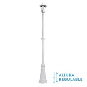 Farola Exterior Aluminio Auriga 1xe27 Blanco Ip44 220x20x20 Cm Regulable En Altura