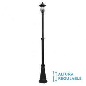 Farola Exterior Aluminio Auriga 1xe27 Negro Ip44 220x20x20 Cm Regulable En Altura