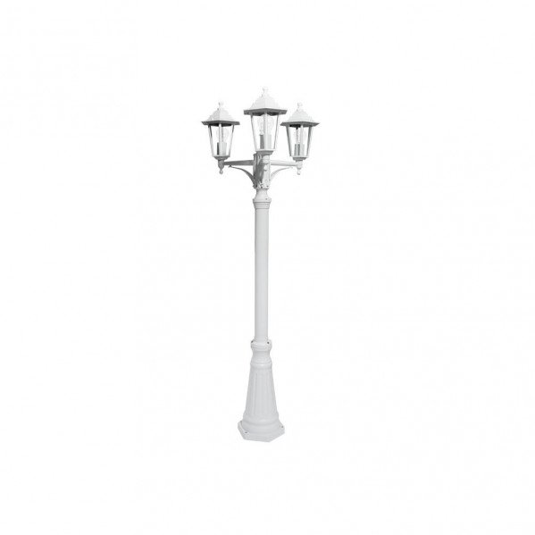 Farola Exterior Aluminio Auriga 3xe27 Blanco Ip44 220x62x62 Cm Regulable En Altura