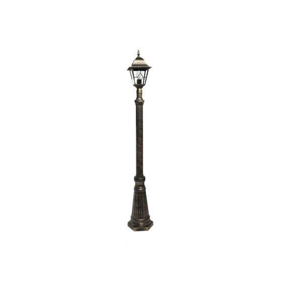 Farola Exterior Aluminio Bootes 1xe27 Neg/oro Ip44 220x18x18 Cm