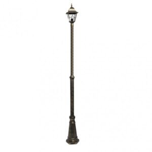 Farola Exterior Aluminio Bootes 1xe27 Neg/oro Ip44 220x18x18 Cm