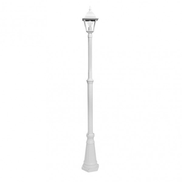 Farola Exterior Aluminio Spica 1xe27 Blanco Ip44 220x20x20 Cm Regulable En Altura