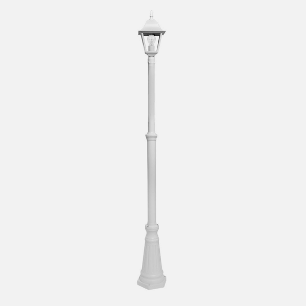 Farola Exterior Aluminio Spica 1xe27 Blanco Ip44 220x20x20 Cm Regulable En Altura
