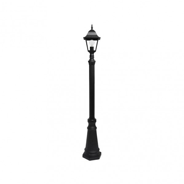 Farola Exterior Aluminio Spica 1xe27 Negro Ip44 220x20x20 Cm Regulable En Altura