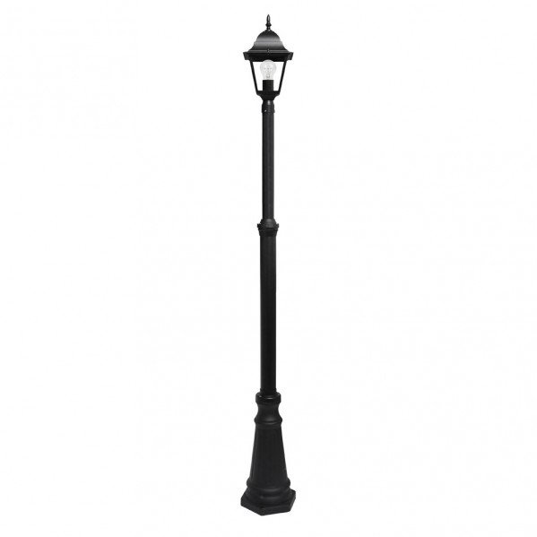 Farola Exterior Aluminio Spica 1xe27 Negro Ip44 220x20x20 Cm Regulable En Altura