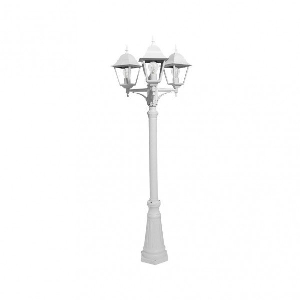 Farola Exterior Aluminio Spica 3xe27 Blanco Ip44 220x62x62 Cm Regulable En Altura