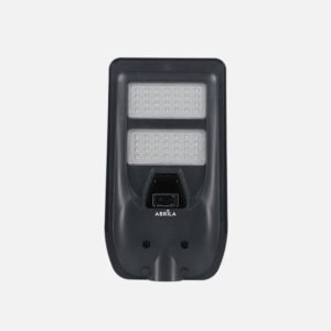 Farola Led Solar Bazan 100w 6500k Gris 1400lm Ip65 C/mando Sensor Movimiento Y Crepuscular 43x24x6cm
