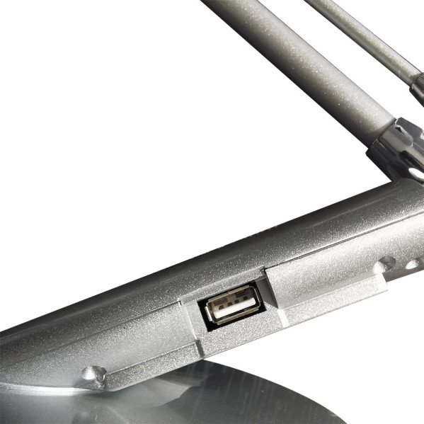 Flexo Clase 7w 3000-4500-6000k Plata 595lm Puerto Usb Temporizador,tactil,int.reg,40x19x32,5cm