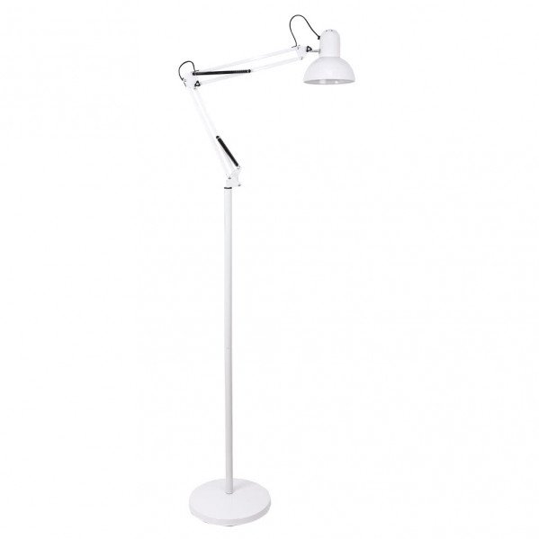Flexo De Pie Articulable Rutilo 1xe27 Blanco 180x28x28 Cm
