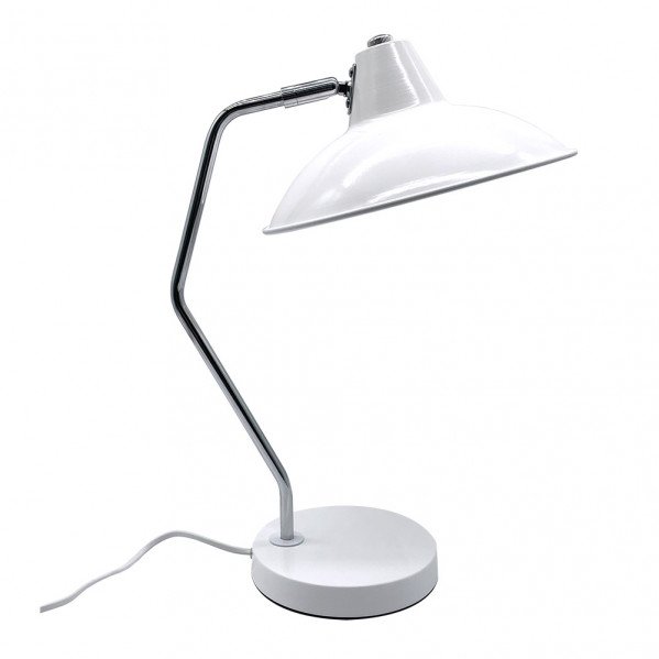 Flexo Elian 1xe27 Blanco/cromo 44x24x35 cm Orientable Y Articulable