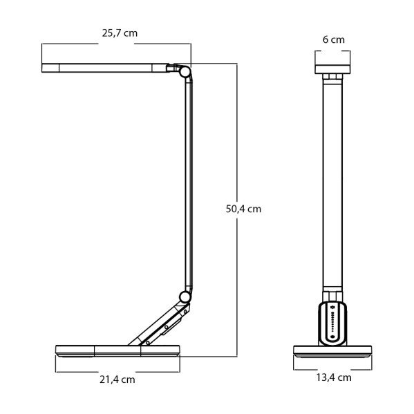 Flexo Enfoque 10w 3000-4500-6000k Negro 900lm Usb Tactil, Memoria,intensidad Reg.,47,3x13,6x21,8cm