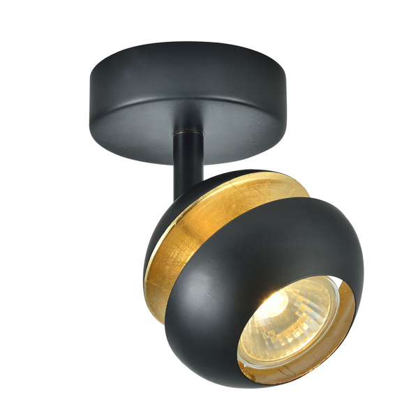 Foco Beethoven 1xgu10 Negro/oro 14x13x8,5 Cm