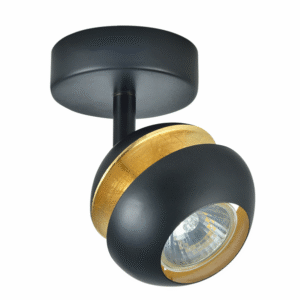 Foco Beethoven 1xgu10 Negro/oro 14x13x8,5 Cm
