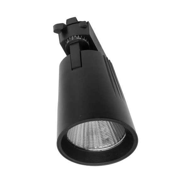Foco Carril 20w 6000k Telma Negro 1800lm 36º Orientable 330º Regx15,5x8,2 Cm