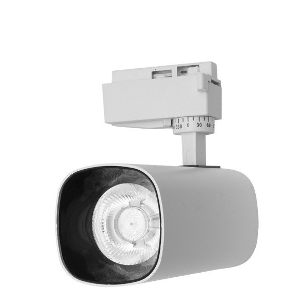 Foco Carril 30w 6000k Alfil Blanco 2700lm 36º Orientable 330º Regx19x7,5 Cm