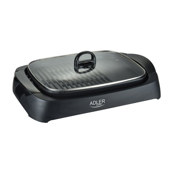 Grill Parrilla Electrica 3000w Reg.temperatura,antiadherente C/tapa De Vidrio Y Espatula 12x51x32 Cm