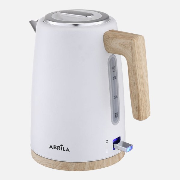 Hervidor De Agua Elec.thaler Blanco/haya/plata 1,7l 2200w Base Giratoria Tacto Frio,apagado Autom.seguridad 24x22,5x15,5cm