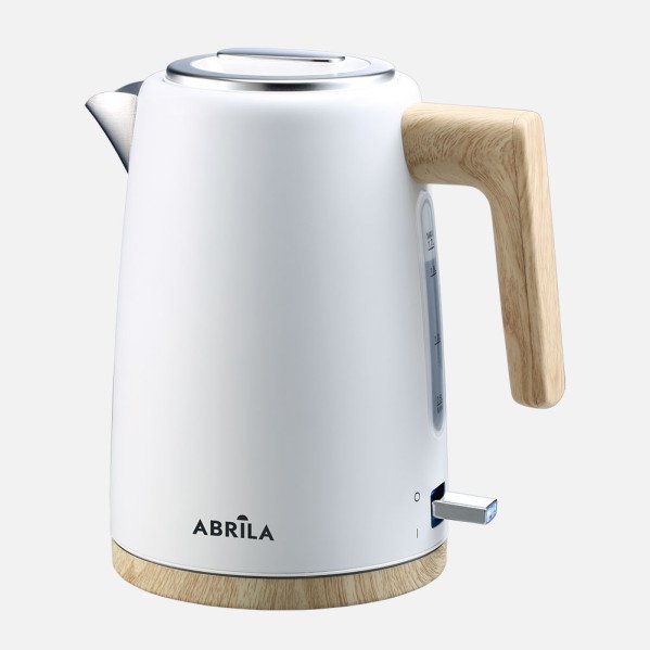 Hervidor De Agua Elec.thaler Blanco/haya/plata 1,7l 2200w Base Giratoria Tacto Frio,apagado Autom.seguridad 24x22,5x15,5cm