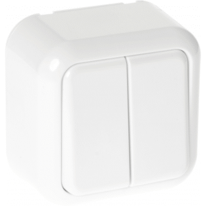 Interruptor Doble Ancient 2 Teclas Blanco 6x6x3 Cm
