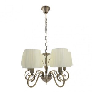 Lampara Amsterdam 5xe14 Cuero Regx45x45 Cm