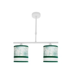 Lampara Caledonia 2xe14 Blanco/verde Regx43x14cm