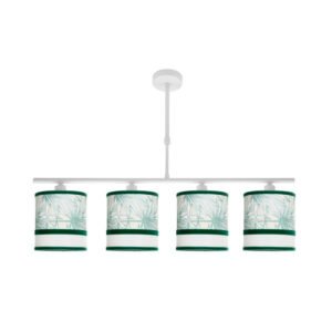 Lampara Caledonia 4xe14 Blanco/verde Regx75x14cm