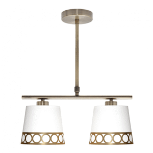 Lampara Dalia 2xe14 Blanco/oro Regx40x16 Cm