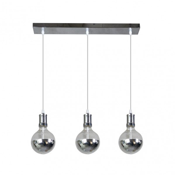 Lampara Gala 3xe27 Cromo/cromo Bombillas Incluidas 24w 2700k 2100lm Regx64x12,5 Cm