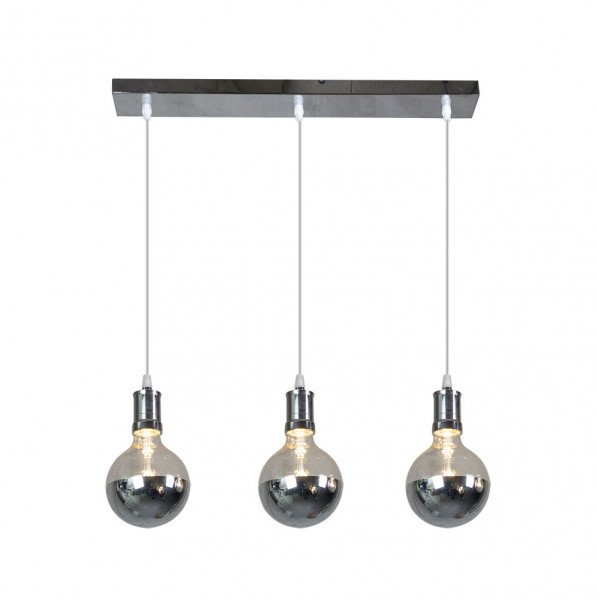 Lampara Gala 3xe27 Cromo/cromo Bombillas Incluidas 24w 2700k 2100lm Regx64x12,5 Cm