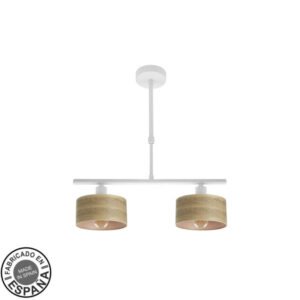 Lampara Gilda 2xe14 Blanco/madera Clara Regx43x14 Cm