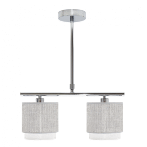 Lampara Kenya 2xe14 Gris/blanca Regx40x14 Cm