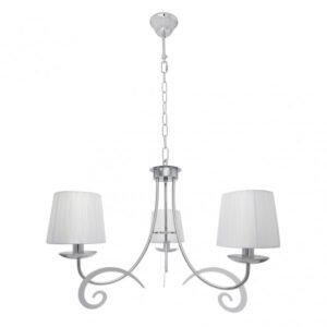 Lampara Luxor 3xe14 Cromo Pant. Blanca Regx58x58 Cm
