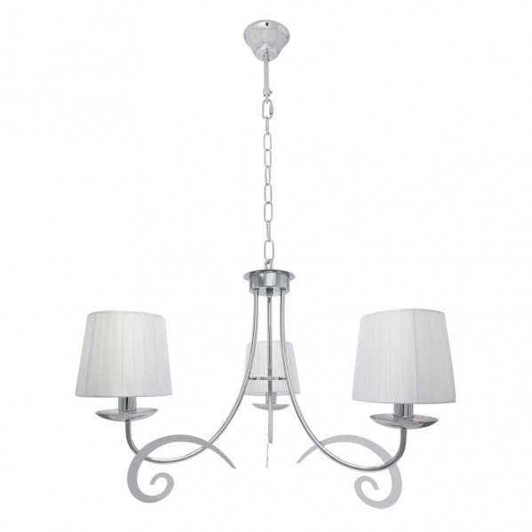 Lampara Luxor 3xe14 Cromo Pant. Blanca Regx58x58 Cm
