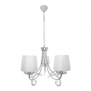 Lampara Luxor 5xe14 Cromo Pant. Blanca Regx61x61 Cm