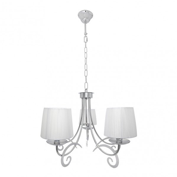 Lampara Luxor 5xe14 Cromo Pant. Blanca Regx61x61 Cm