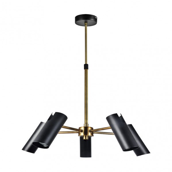 Lampara Marrakech 5xgu10 Negro/cuero Regx58x58 Cm Orientable