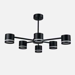 Lampara Ortiga 6 X Gx53 Negra 54w 4800lm Bombillas Incluidas 30x59x56cm
