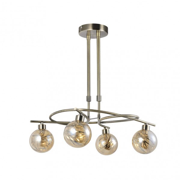Lampara Varanasi 4xg9 Cuero Regx50x32 Cm