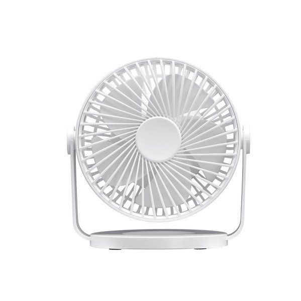 Miniventilador Sobremesa Bretaña Blanco 5w 3+1velocidades Recargable Alimentacion Usb Orientable 5aspas 17x15x11,5cm