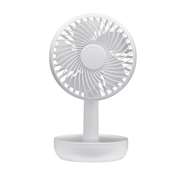 Miniventilador Inalambrico Sobremesa Lemosin Blanco 5w 3velocidades Recargable Alimen.usb Orientable 5asp 17x11x9cm Motor Dc
