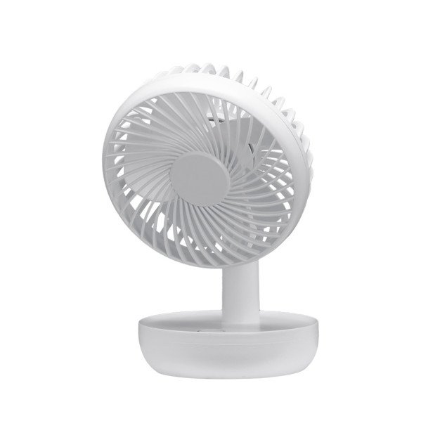 Miniventilador Inalambrico Sobremesa Lemosin Blanco 5w 3velocidades Recargable Alimen.usb Orientable 5asp 17x11x9cm Motor Dc